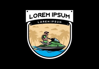 jet sky sport on the beach illustration