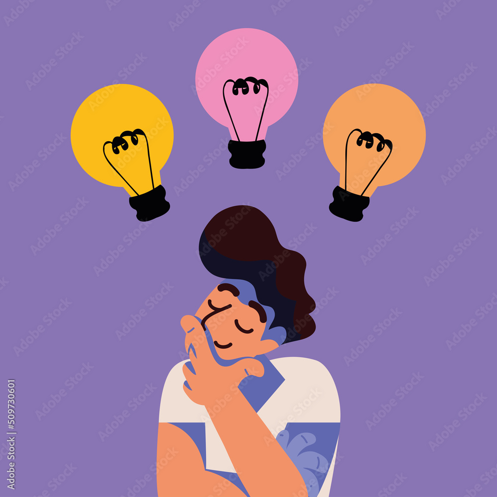 Poster man with new idea