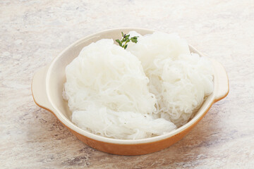 Glass asian noodles in the bowl
