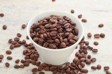 Roasted coffee bean in the bowl