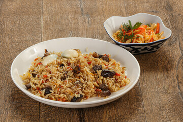 Uzbek pilaf - rice with meat