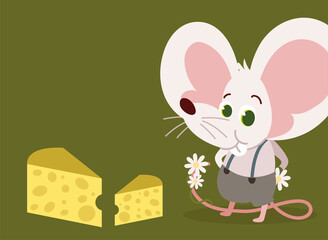 little mouse with cheese
