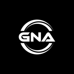 GNA letter logo design with black background in illustrator, vector logo modern alphabet font overlap style. calligraphy designs for logo, Poster, Invitation, etc.