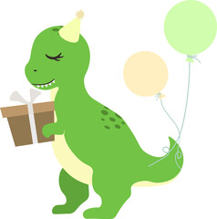 Illustrations of dinosaurs on a transparent background © Dysenkart