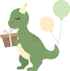 Illustrations of dinosaurs on a transparent background