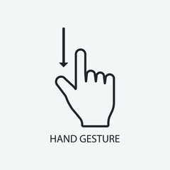 swipe touchscreen finger hand gesture vector icon illustration sign 