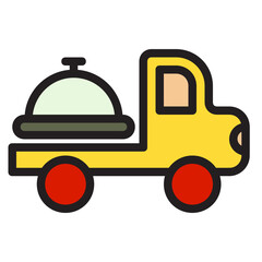 Food delivery , Food Delivery filled outline icon.