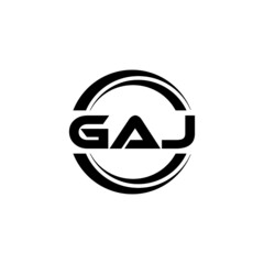 GAJ letter logo design with white background in illustrator, vector logo modern alphabet font overlap style. calligraphy designs for logo, Poster, Invitation, etc. - obrazy, fototapety, plakaty