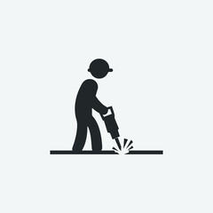 construction worker vector icon illustration sign 