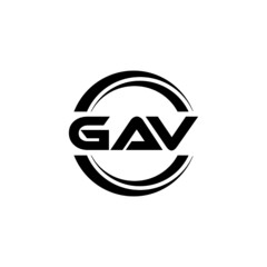 GAV letter logo design with white background in illustrator, vector logo modern alphabet font overlap style. calligraphy designs for logo, Poster, Invitation, etc.