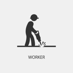 construction worker vector icon illustration sign 