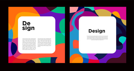 Vector colorful abstract geometric and curve for banner social media template