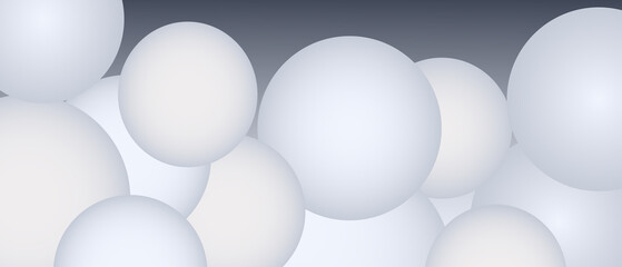 Abstract background with gradient balls circle white grey