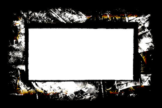 Abstract Decorative Black & White Edge. Type Text Inside, Use as Overlay or for Layer Mask	
