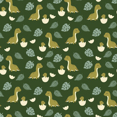 Dinosaurs seamless patterns. You may create awesome fabric and pillow design