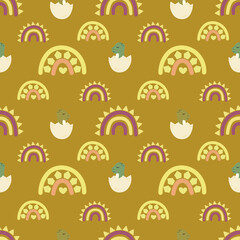 Dinosaurs seamless patterns. You may create awesome fabric and pillow design