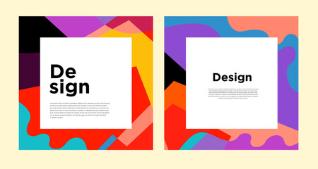 Vector colorful abstract geometric and curve for banner social media template