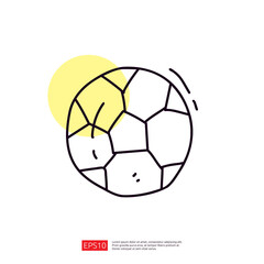 Obraz premium soccer football doodle line icon