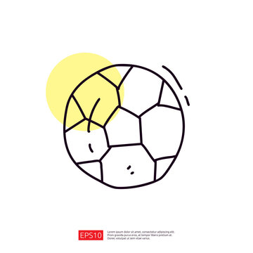 soccer football doodle line icon