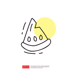 watermelon fruit peace doodle icon