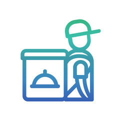 Delivery man , Food Delivery gradient icon.