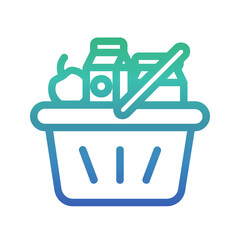 Shopping cart , Food Delivery gradient icon.