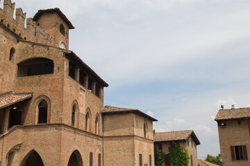 Fototapeta na wymiar View of the historic buildings of Castell'Arquato in Emilia-Romagna region, Piacenza, Italy