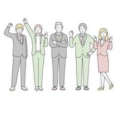 5人のやる気あふれるビジネスチーム2