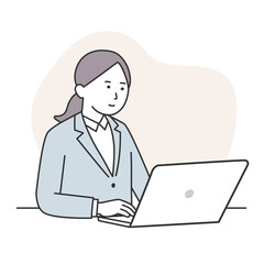 パソコン作業をする女性