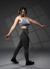 Size plus indian woman doing fitness workout