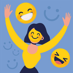 cheerful girl happy face