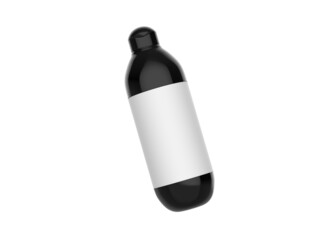 Glossy Plastic Cosmetic Bottle Mockup Isolated on White Background. 3d illustration