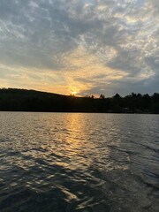 sunset over lake