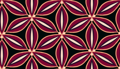 Seamless pattern with fantasy flowers, natural wallpaper, floral decoration curl illustration. Paisley print hand drawn elements.