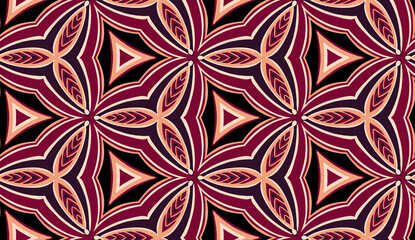 Fototapeta premium Seamless pattern with fantasy flowers, natural wallpaper, floral decoration curl illustration. Paisley print hand drawn elements.