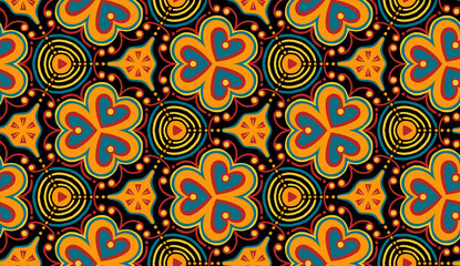 Seamless pattern with fantasy flowers, natural wallpaper, floral decoration curl illustration. Paisley print hand drawn elements.