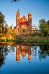 Obraz premium Church of Saint Rochas and John the Baptism, the place of Frederic Chopin`s baptism. Brochow, village in Masovia voivodeship, Poland.