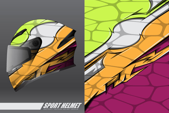 Racing sport helm wrap aufkleber und vinyl-aufkleber-design für