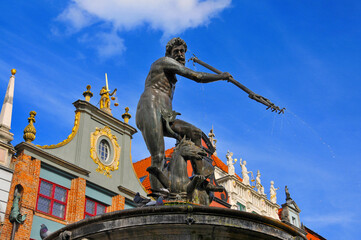 Neptune's Fountain - is a historic fountain in Gdansk, Pomeranian Voivodeship, Poland. © Darek Bednarek