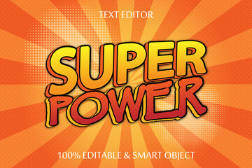 Super power editable Text effect 3 dimension emboss comic style