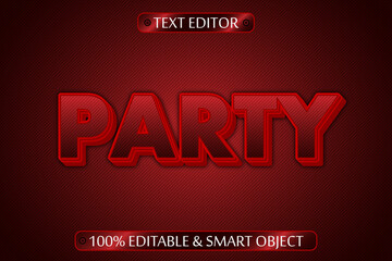 party editable Text effect 3 dimension emboss modern style
