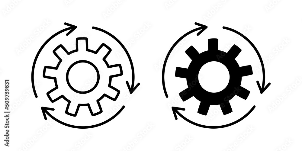 Poster icon setting parameters, setting the work gear with arrow, fully editable