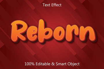 reborn editable text effect 3 dimension emboss cartoon style