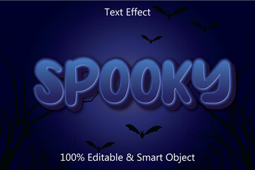 spooky editable text effect 3 dimension emboss cartoon style