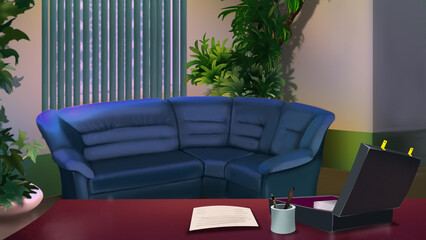 Office interior illustration