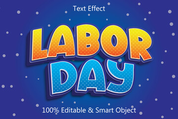 labor day editable text effect 3 dimension emboss modern style
