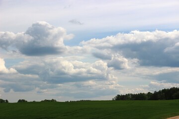 clouds over the field