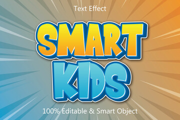 Smart Kids Text Effect 3 dimension Emboss Cartoon Style