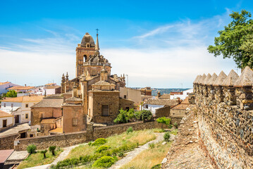 View at the Church of Santa Maria in Jerez de los Caballeros town, Spain - 509741409
