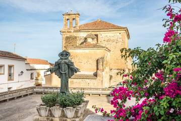 View at the Church of San Pedro in the streets of Alcantara - Spain